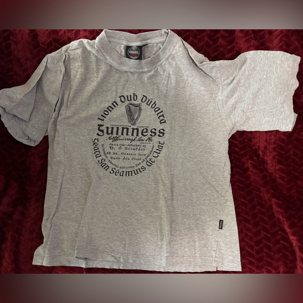 Vintage Guinness Tee Gaelic Label lionn dub dubalta purchased in Dublin, Ireland